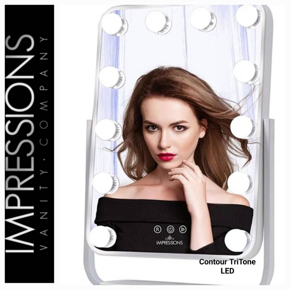 Impressions Contour Tri-Tone LED Makeup Mirror- White